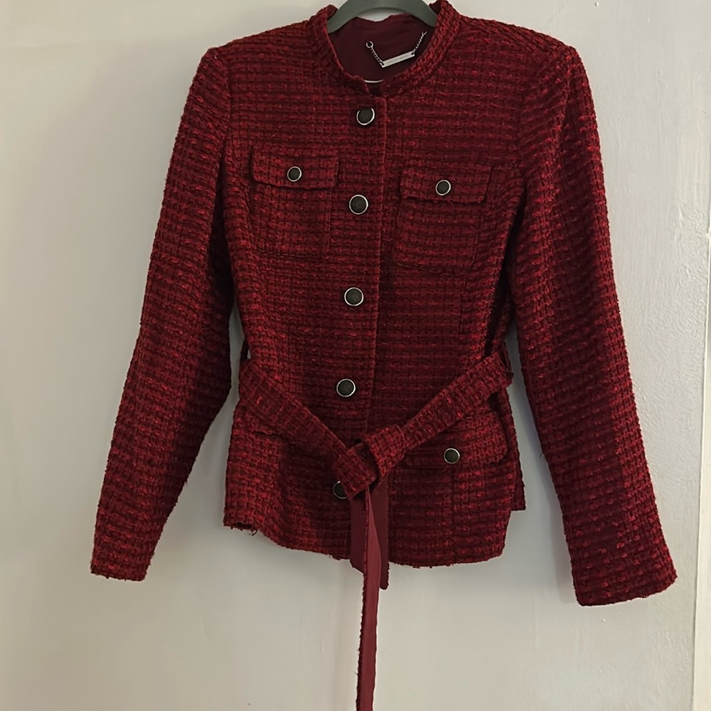Beautiful jacket with belt.  Size 10